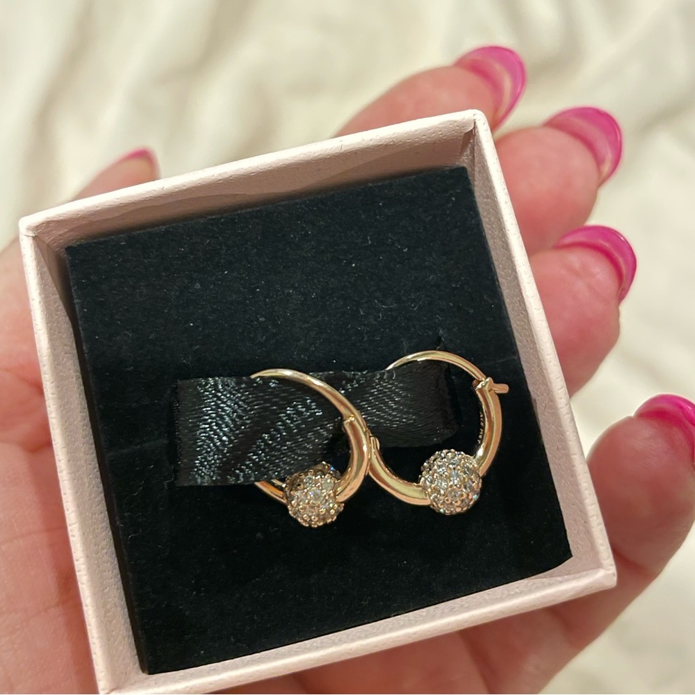 Rose Gold Pandora Small Hoop Earrings